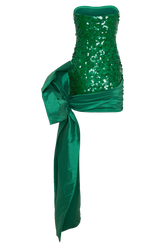 Franka Strapless Bow Mini Dress - Emerald